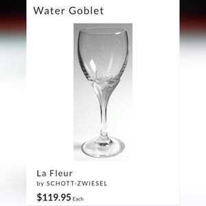 Schott Zwiesel "La Fleur" water goblets - set of four.